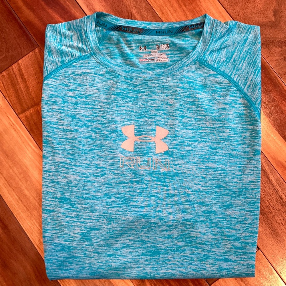 Men’s XL Under Armour teal heatgear short sleeve fitted tee